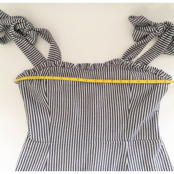 Koch Stella Mini Dress Ruffle Hem Striped Tie Straps M 8-10 - Picture 12 of 16